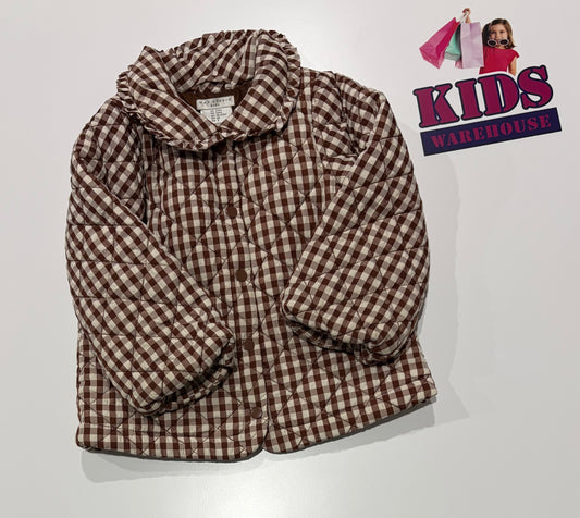 Mac Studios Brown, White Plaid Puffer Jacket Size 2