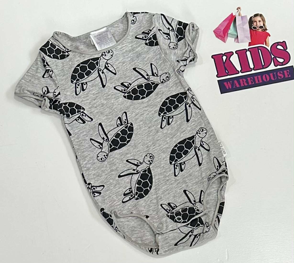Bonds Grey Bodysuit With Turtle Pattern Size 000