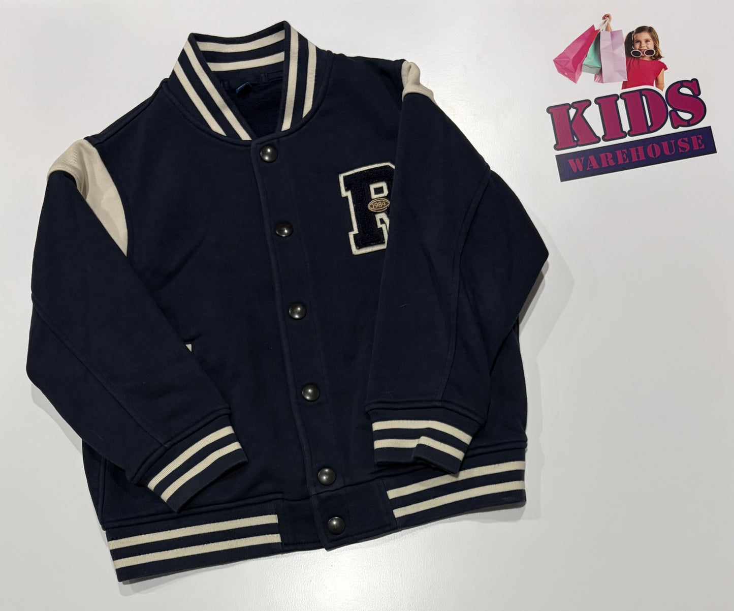 UNI QLD Navy, White Stripe Jacket Size 3