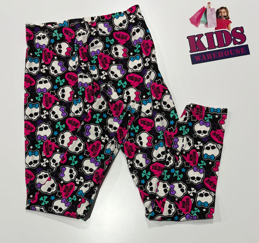 Monster High Black, Skull Print Pants Size 12