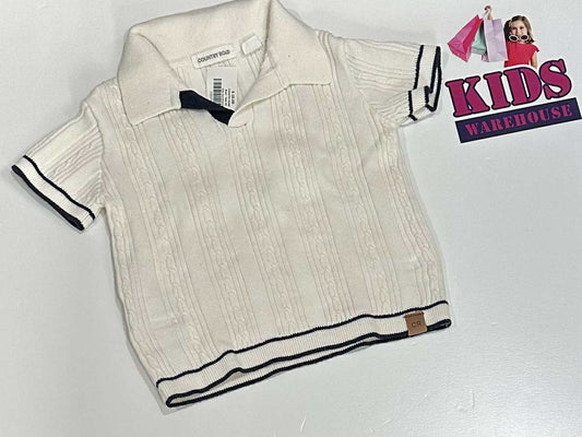 Country Road White & Blue Knit Top Size 00