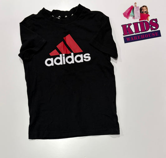 Adidas Black, Red Logo Print Top Size 7
