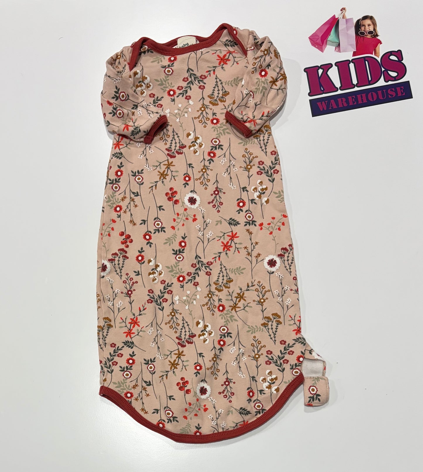 Baby Berry Pink, Floral Print Open End Sleeping Bag Size 00000