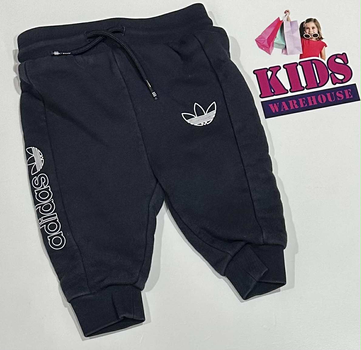 Adidas Black Track Pants With “Adidas” Print Size 0