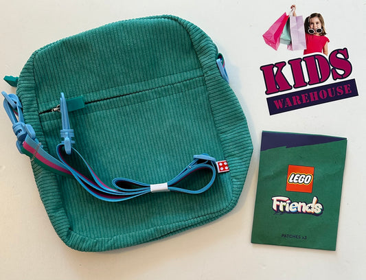 New Lego Friends Green Corduroy Bag with Patches