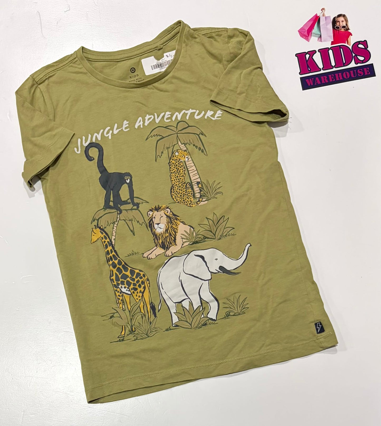 Target Green Top With “Jungle Adventure” Print Size 7
