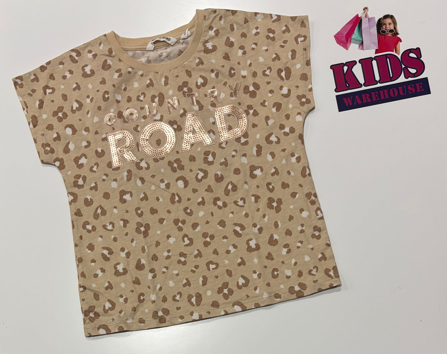 Country Road Tan, Leopard Print Shirt Size 7