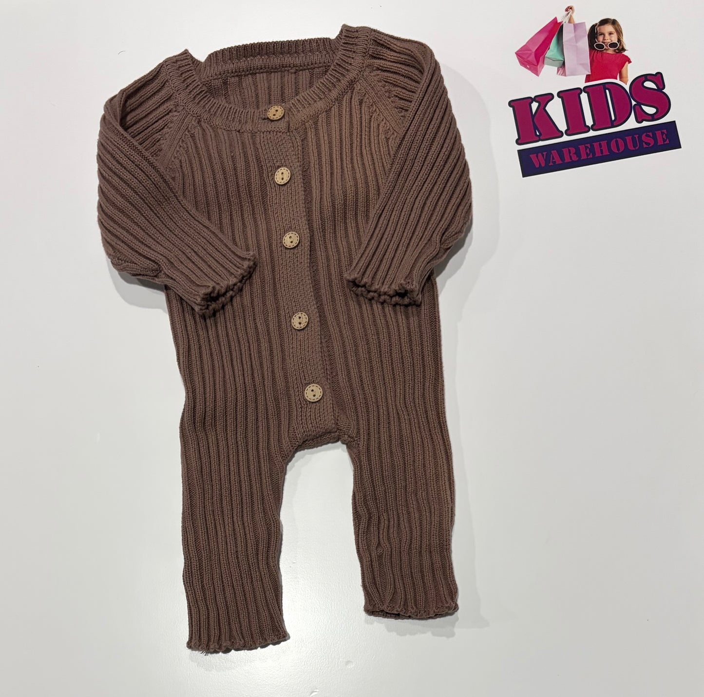 My Little Wardrobe Brown Knit Jumpsuit Size 00
