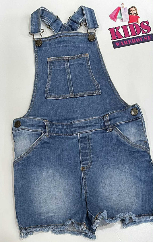 M&S Blue Denim Overalls Size 7-8