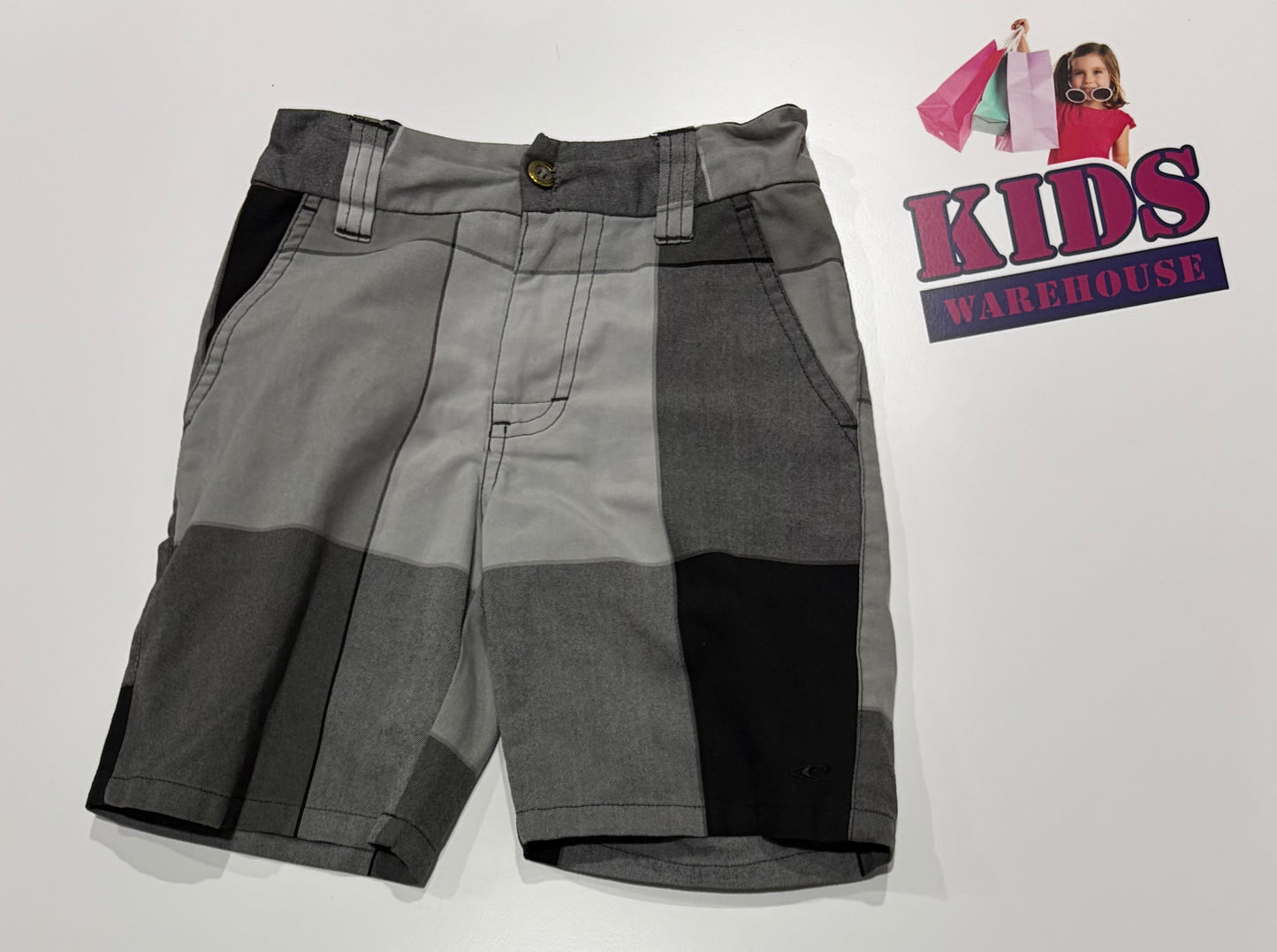 O'Neill Grey, Black Check Print Shorts Size 4