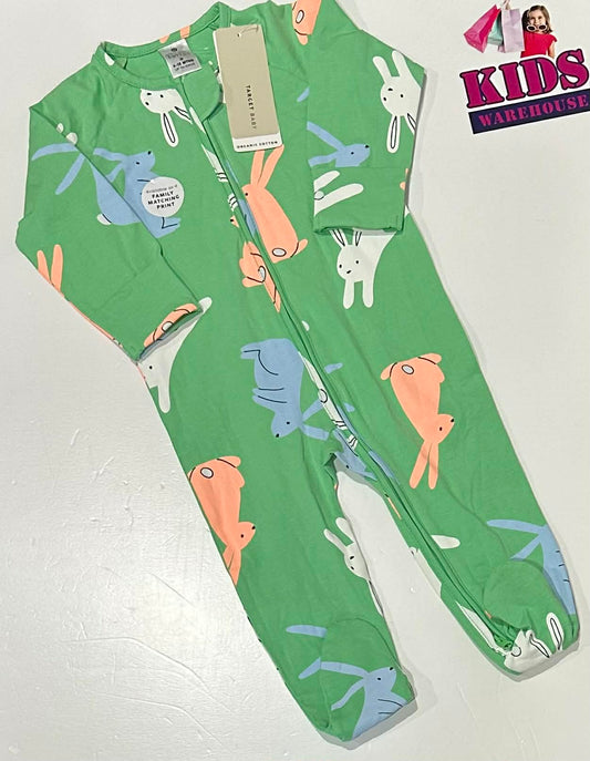 New Target Green Swim Jumpsuit With Rabbit Pattern Size 0 (RRP $9.5)