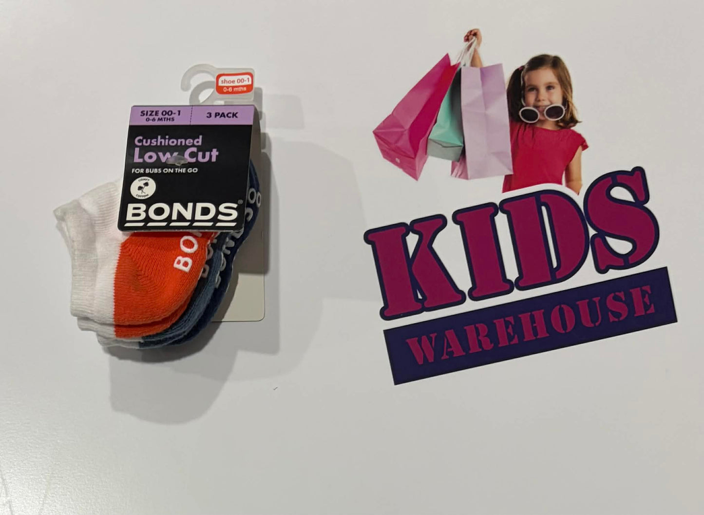 Not Used Bonds 3 Pack Low Cut Socks Size 00-1 (0-6 Months)