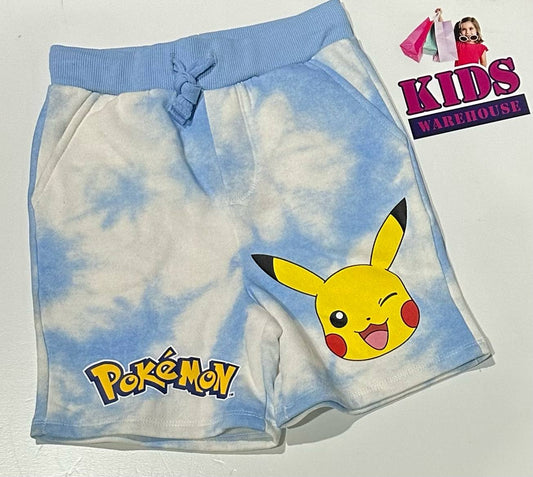 New Pokémon Blue & White Shorts With Pikachu Print Size 8