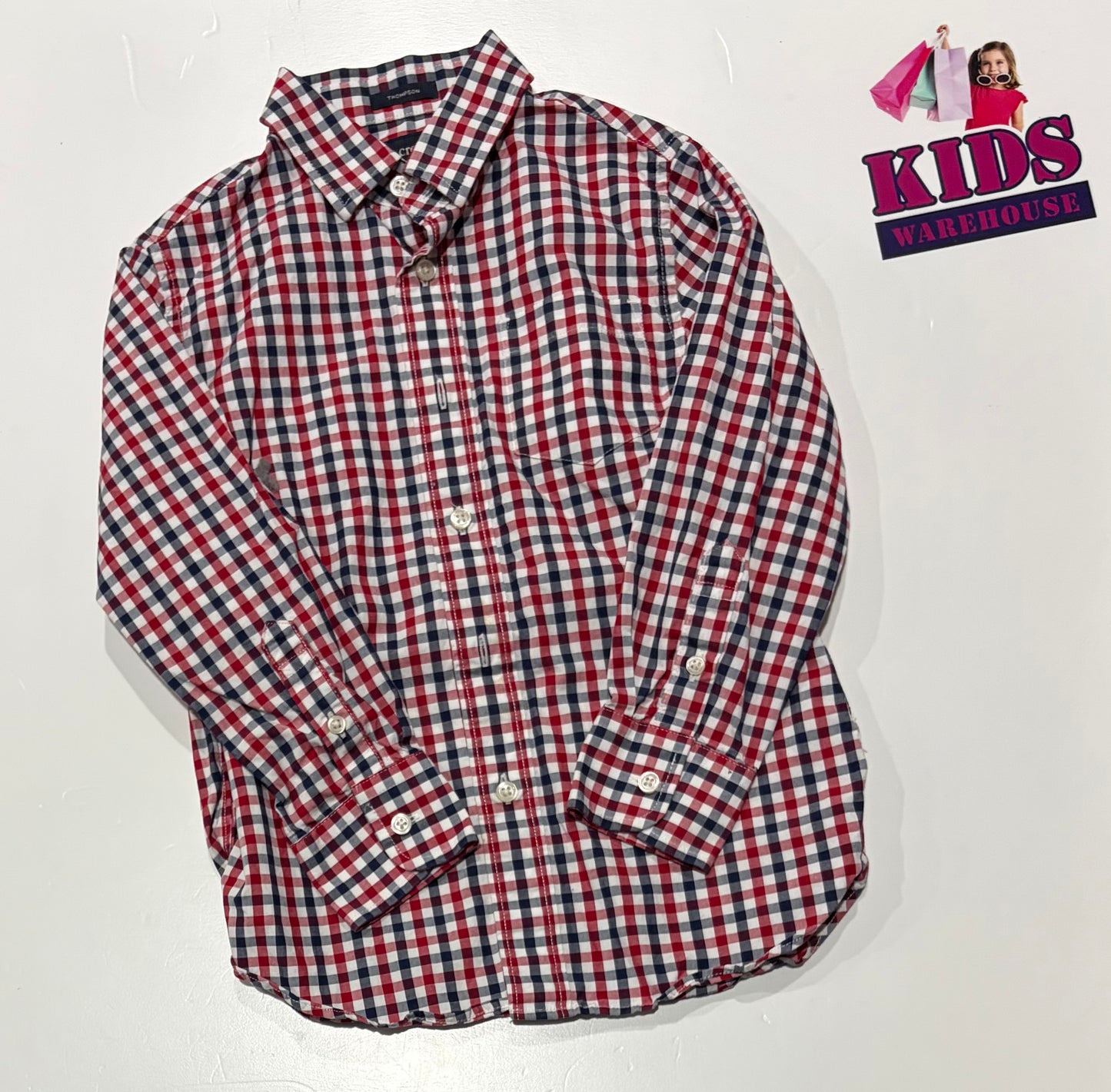 Crewcuts Red, Black Check Print Size 4