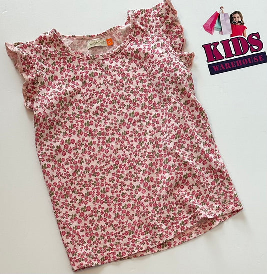 Lily & Dan Pink Floral Top Size 5