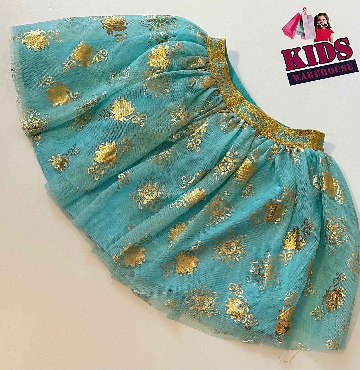 Disney Aladdin Aqua & Gold Tutu Size 5