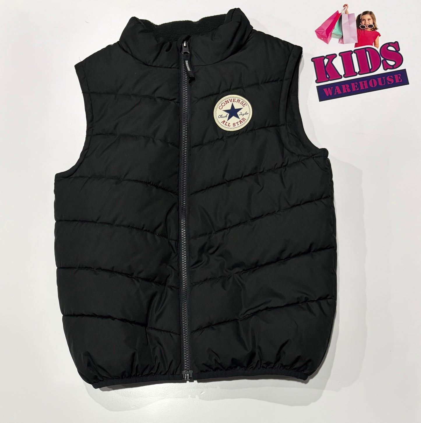 Converse Black Puffer Vest Size 10