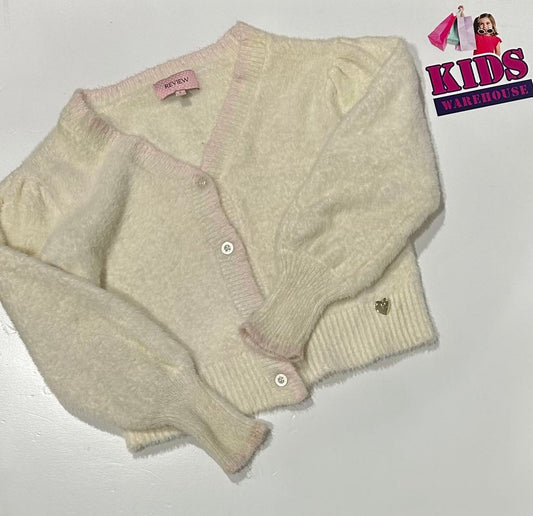 Review White Fluffy Cardigan Size 6