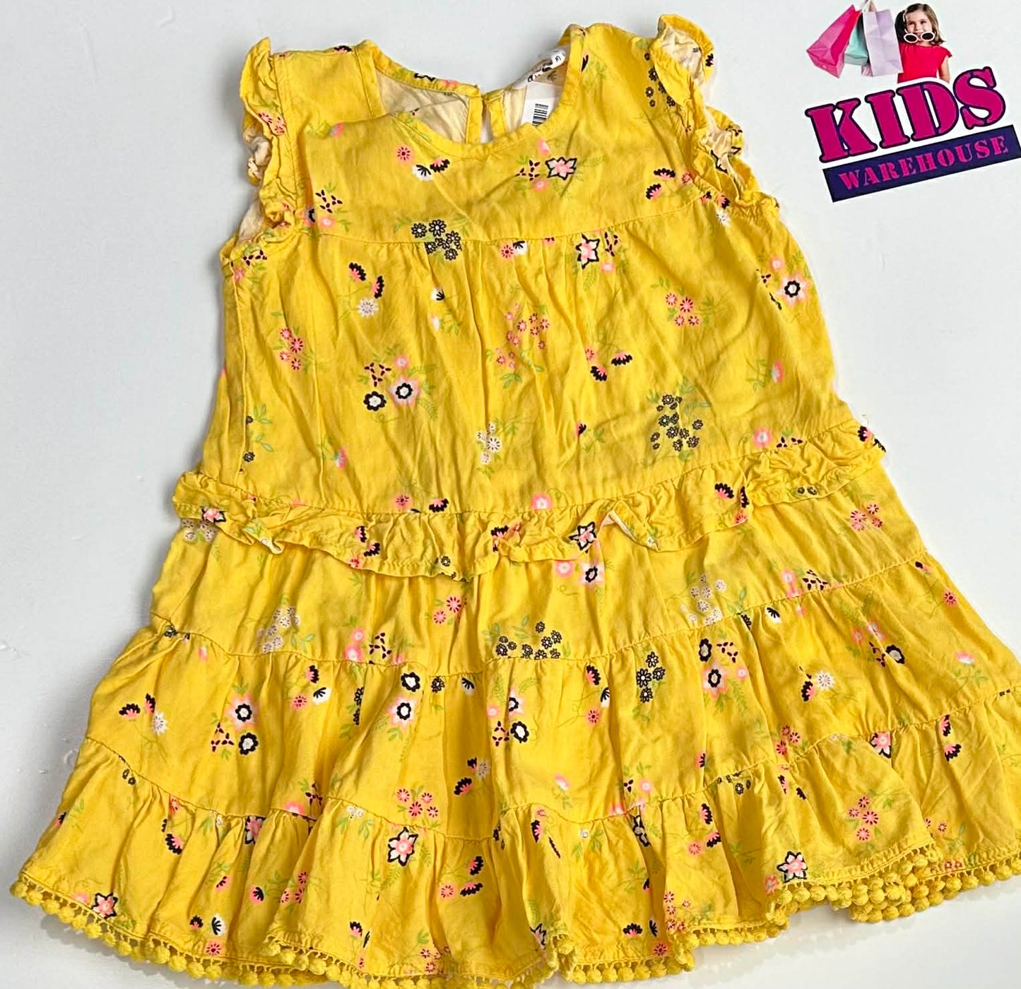 Eve’s Sister Yellow Dress With Flower Pattern Size 3