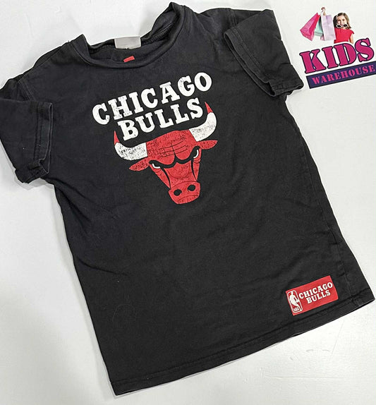 Cotton On NBA Black Chicago Bulls Print Top Size 7