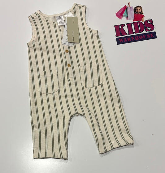 Not Used White, Green Stripe Jumpsuit Size 00