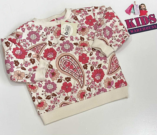 New Target White & Pink Jumper With Flower Pattern Size 1