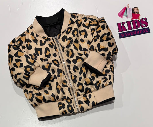 Cinnamon Leopard Print Puffer Jacket Size 0