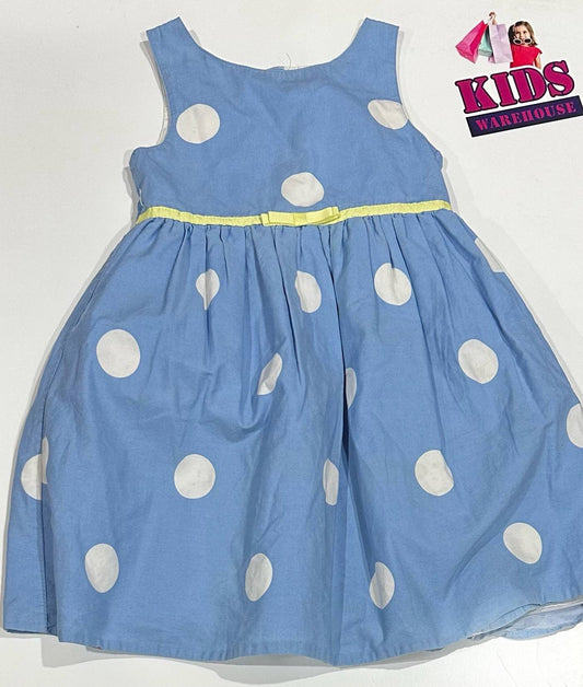 Young Dimension Blue Dress With White Dot Pattern Size 3
