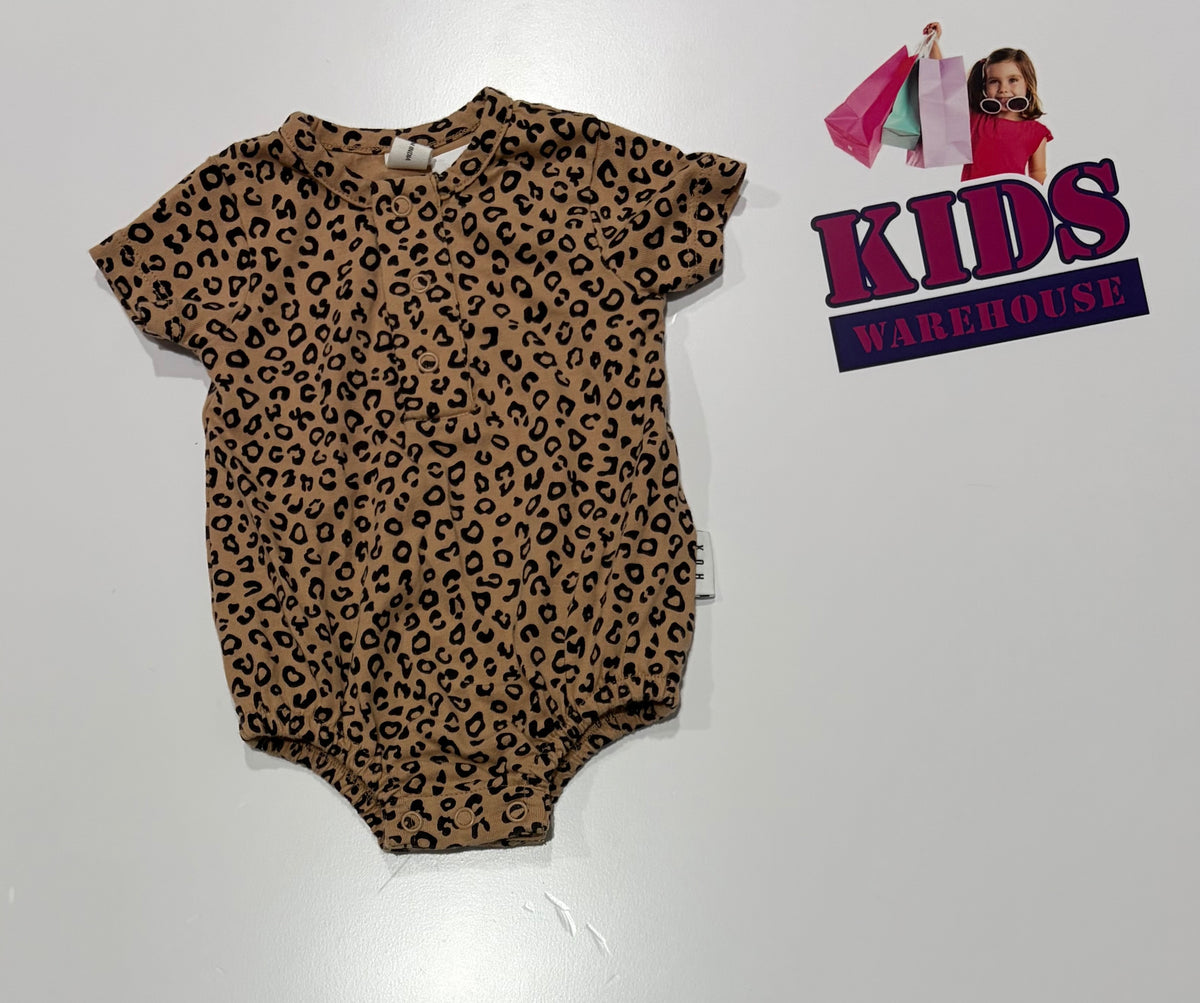 Hux Brown, Black Leopard Print Bodysuit Size 000