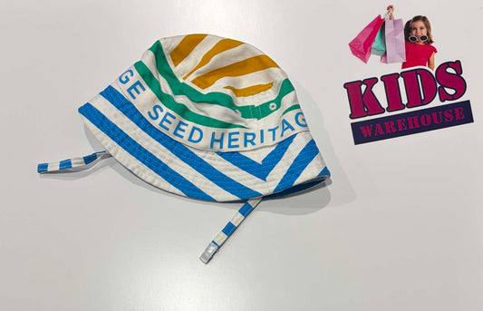 Seed Heritage White, Blue, Green, Yellow Stripes Bucket Hat (Baby/Toddler)