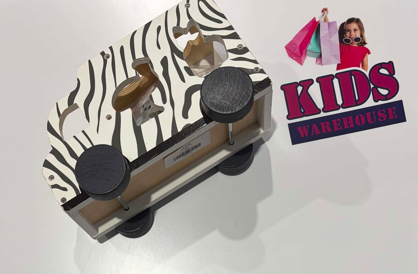 Wooden Zebra Print Van Australian Animal Shape Sorter Toy