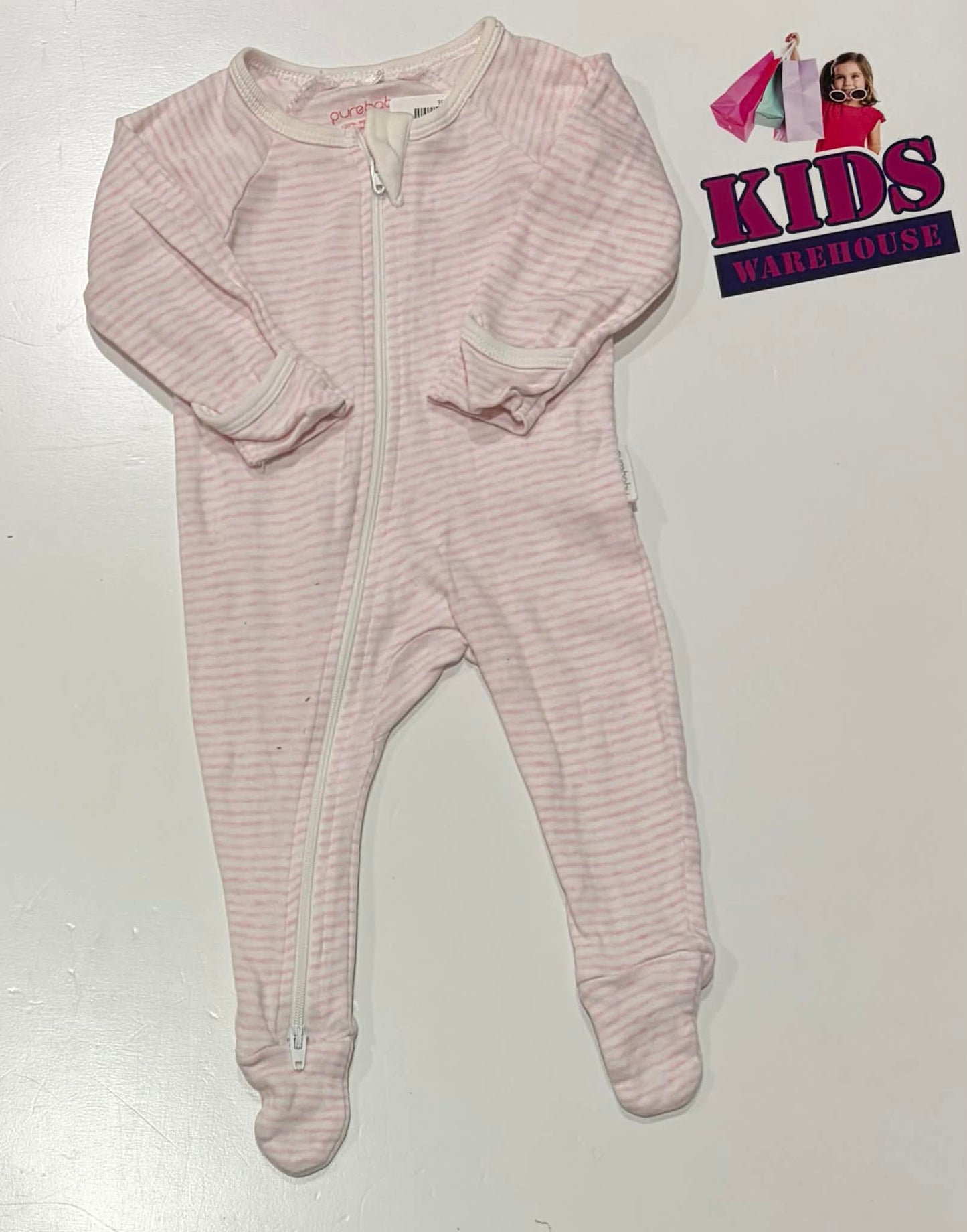 PureBaby White & Pink Jumpsuit Size 000