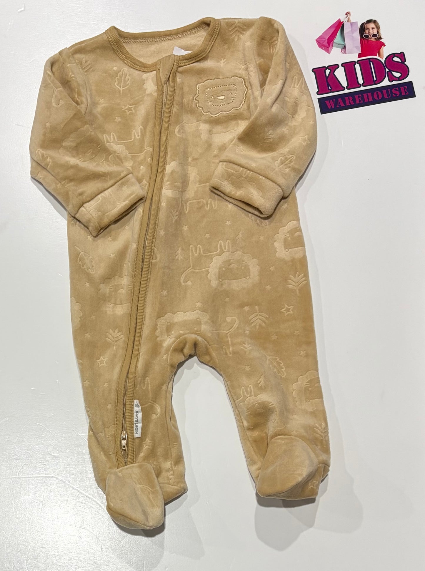 Night Saver Tan, Lion Print Jumpsuit Size 00