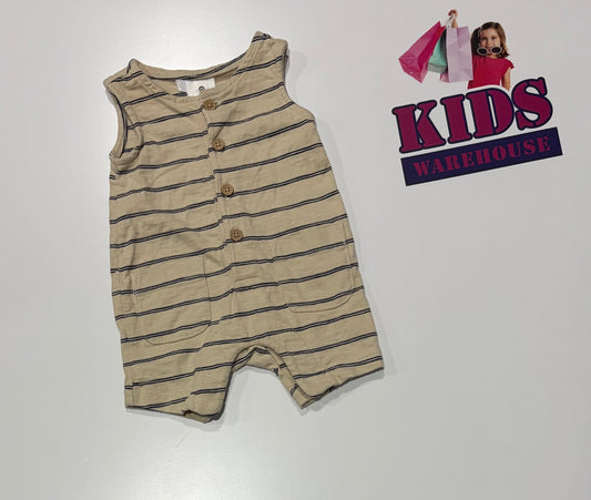 Cream, Black Stripe Playsuit Size 00000