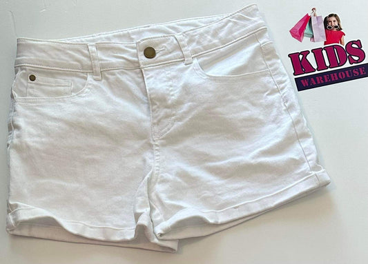 White Denim Shorts Size 12