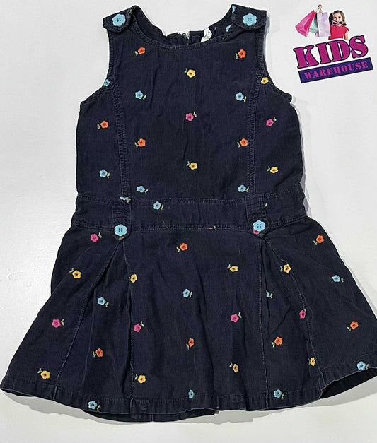 Baby Gap Navy Blue Dress With Flower Pattern Size 5
