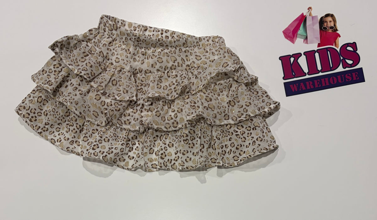 Ollie's Place White, Leopard Print Skirt Size 3