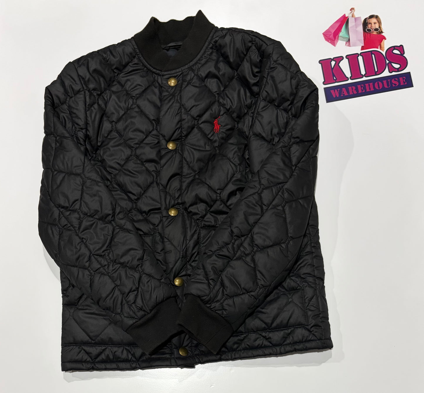 Ralph Lauren Polo Black Puffer Jacket Size 8