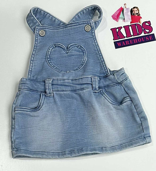 Anko Blue Denim Dress With Heart Print Size 0