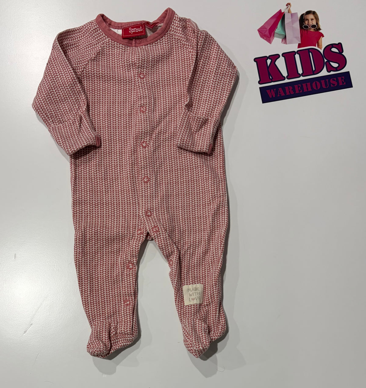 Sprout White, Red Leaf Print Jumpsuit Size 000