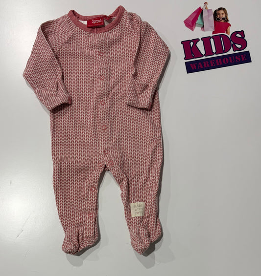 Sprout White, Red Leaf Print Jumpsuit Size 000