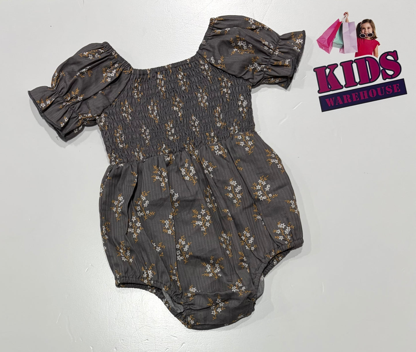 Noralee Grey, White Flower Print Bodysuit Size 00