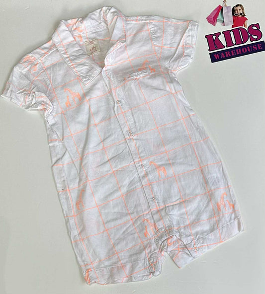 Baby Elly White & Orange Bodysuit Size 1