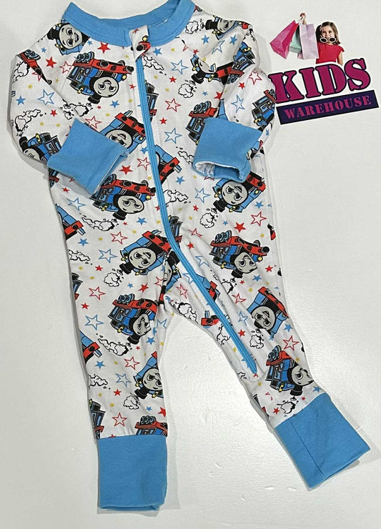 Thomas & Friends White & Blue Jumpsuit With Thomas The Tank Engine Pattern Size 000
