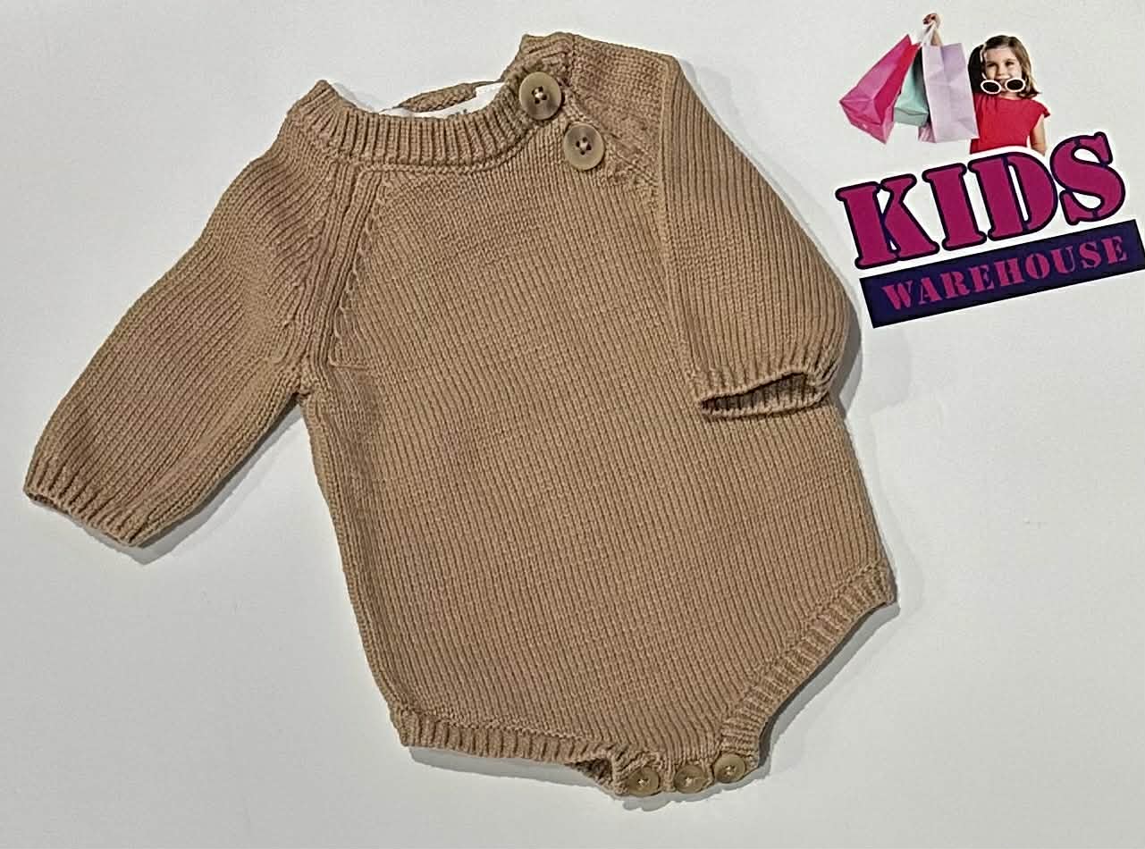 Premmie Cotton On Brown Knit Bodysuit Size 00000