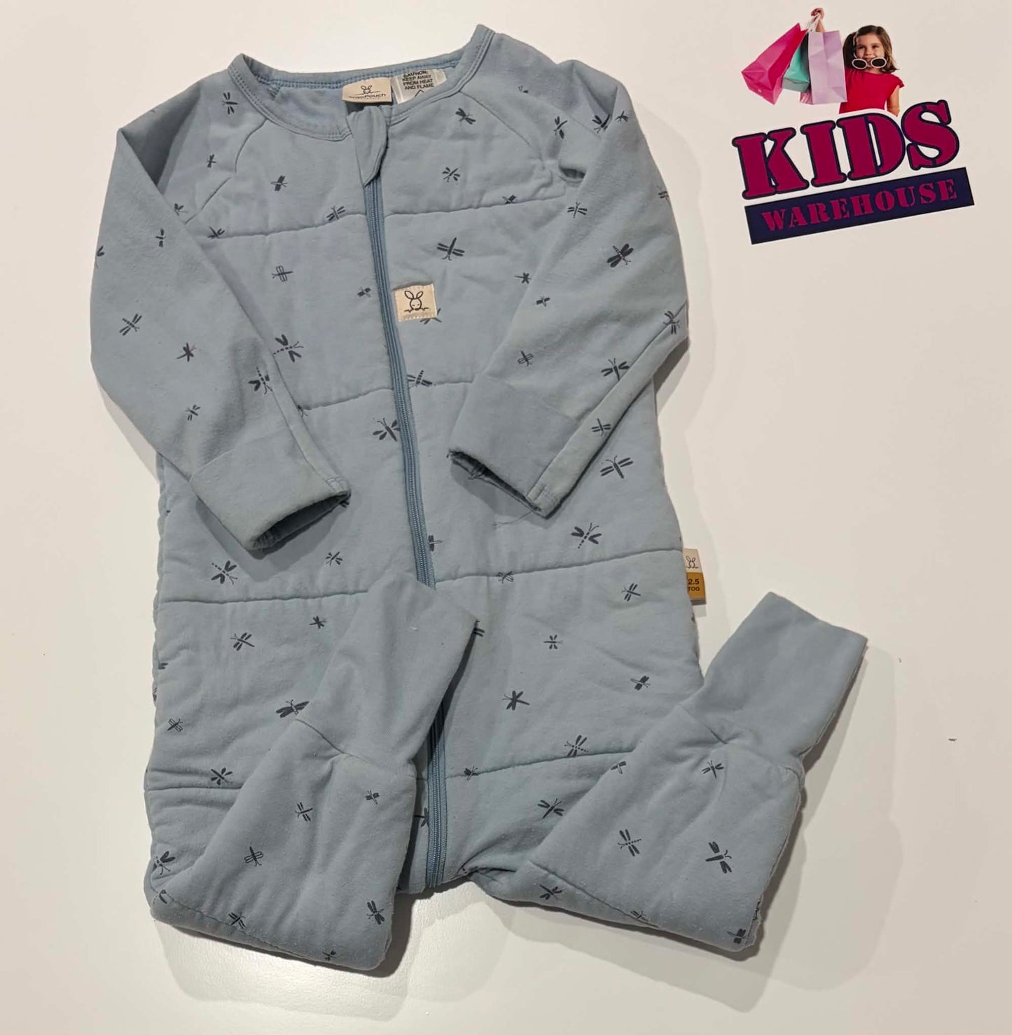 ErgoPouch Australia Blue, Dragonfly Print Size 1-2 TOG 2.5