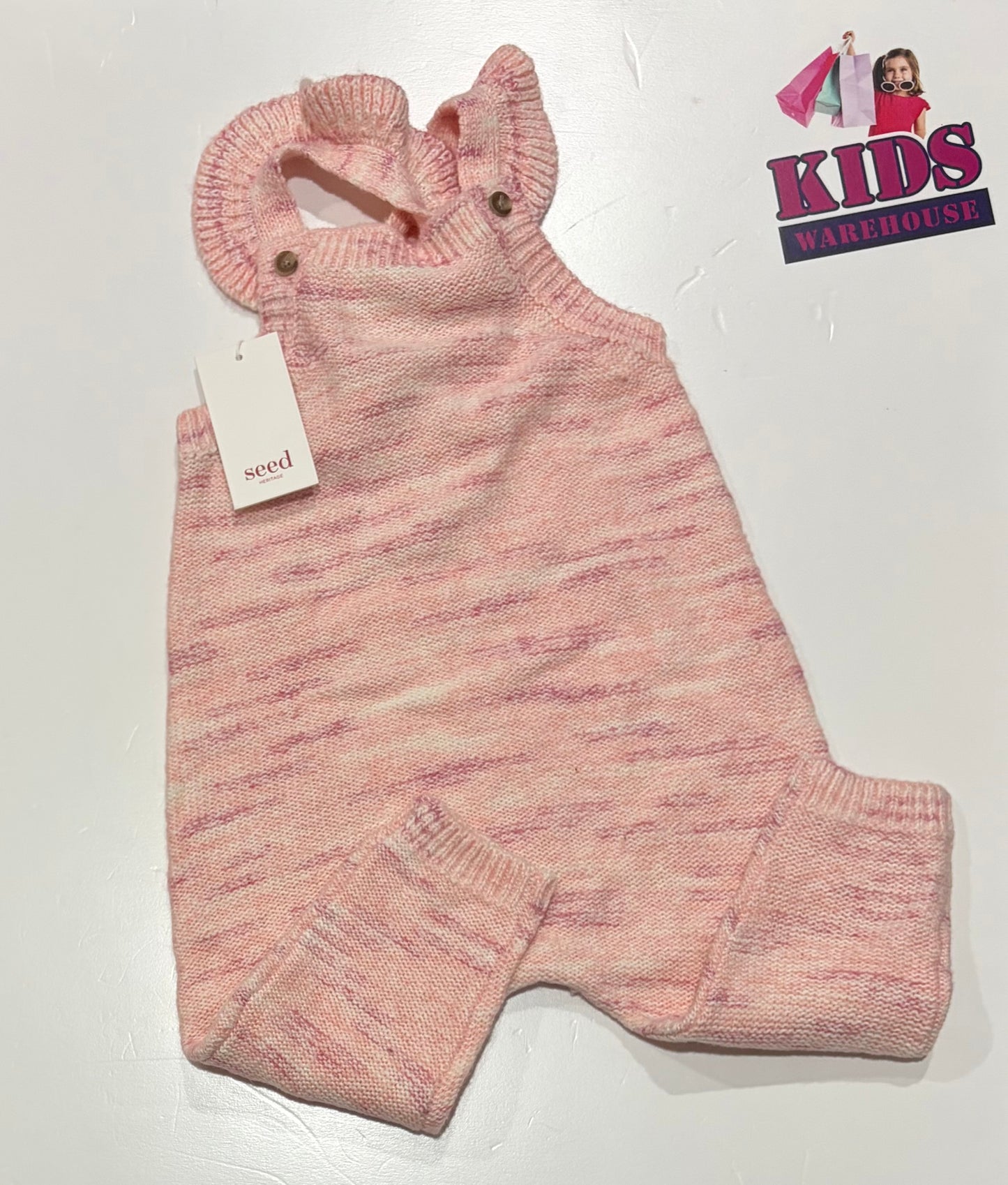 Not Used Seed Heritage Pink Knit Overalls Size 2