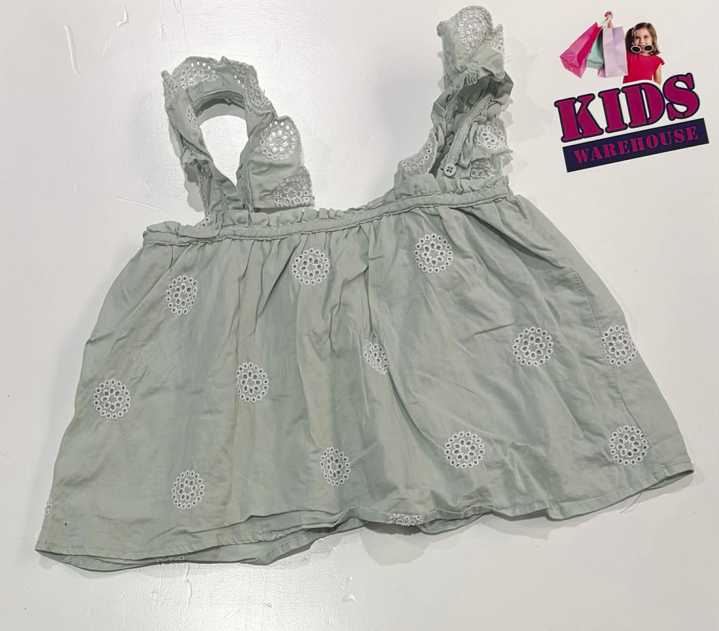 Seed Heritage Green Top With Flower Pattern Size 2