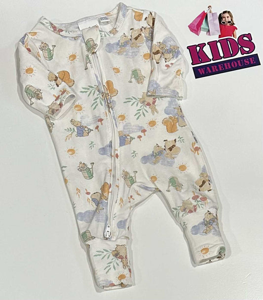 Peter Rabbit White Jumpsuit With Rabbit Pattern Size 0000