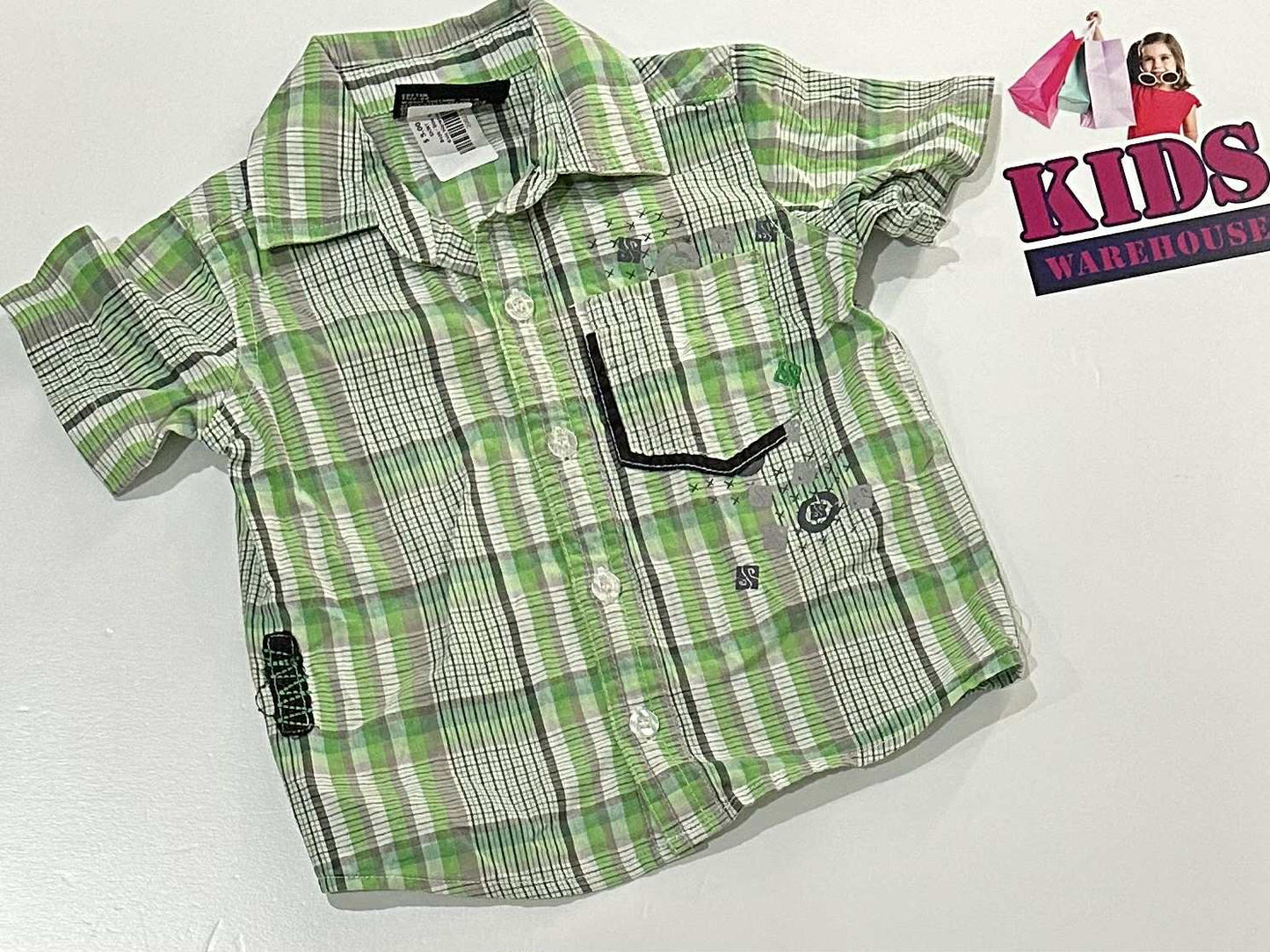 Mini Mango Green & Grey Top Size 00